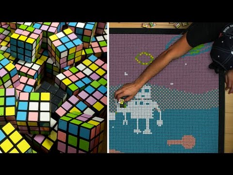 1,300 Rubik’s Cube Stop Motion Animation
